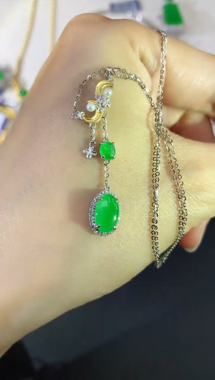 套链18K金镶嵌翡翠49|5800