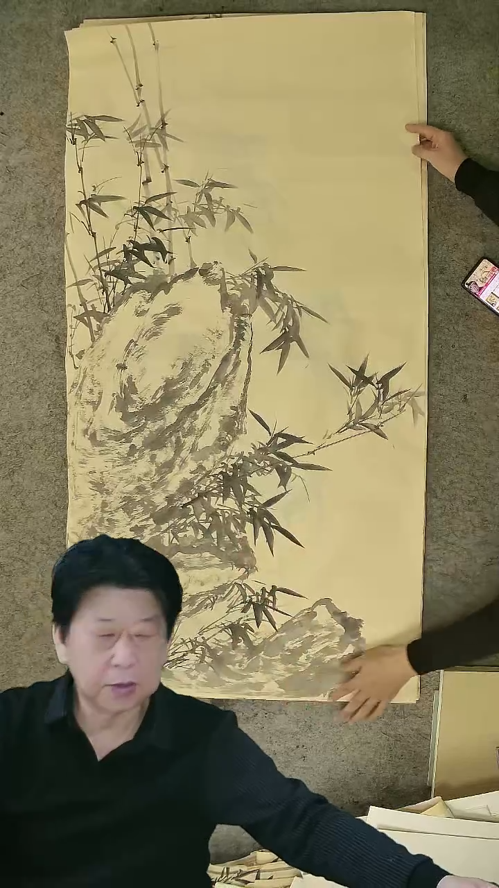 国画四尺整张  墨竹  69*138cm