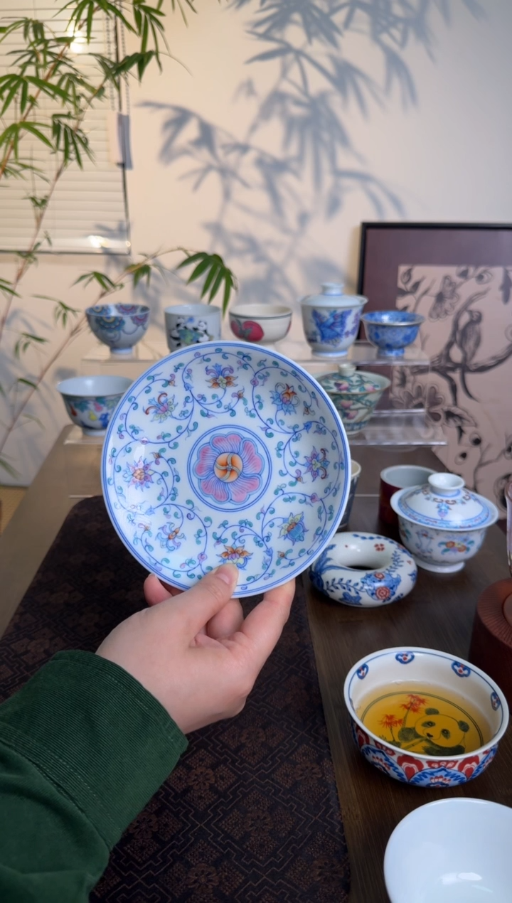 【闪购商品】景德镇斗彩手绘壶承