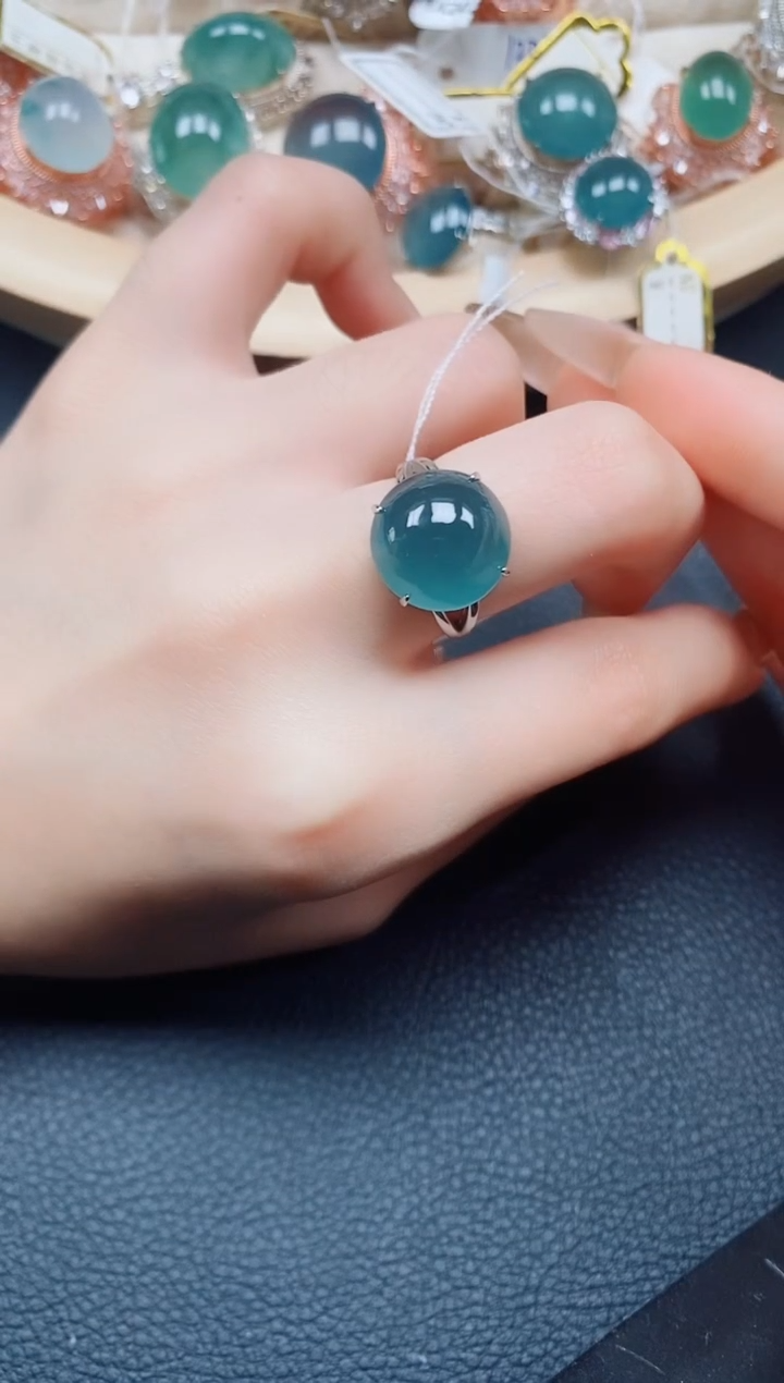 【闪购商品】翡翠戒指银S925镶嵌翡翠
