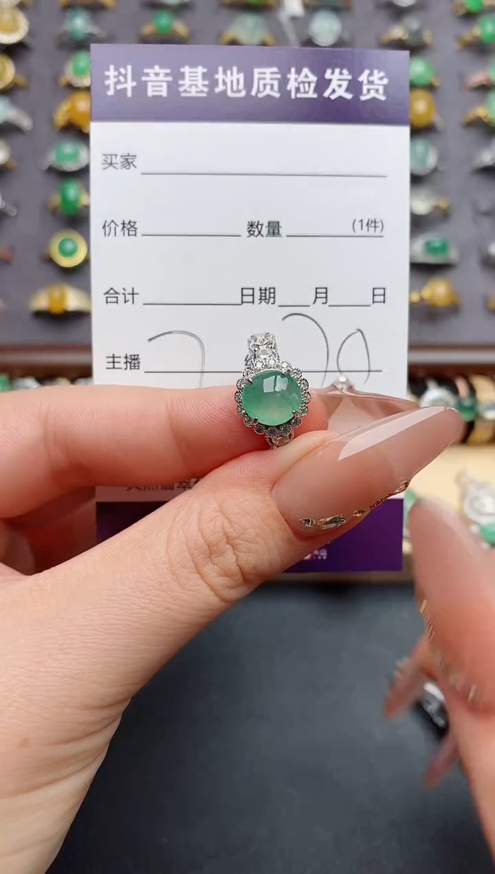 翡翠戒指银S925镶嵌..........