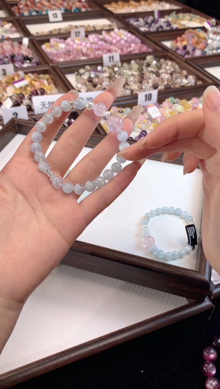 未镶嵌手链水晶孤品海蓝宝