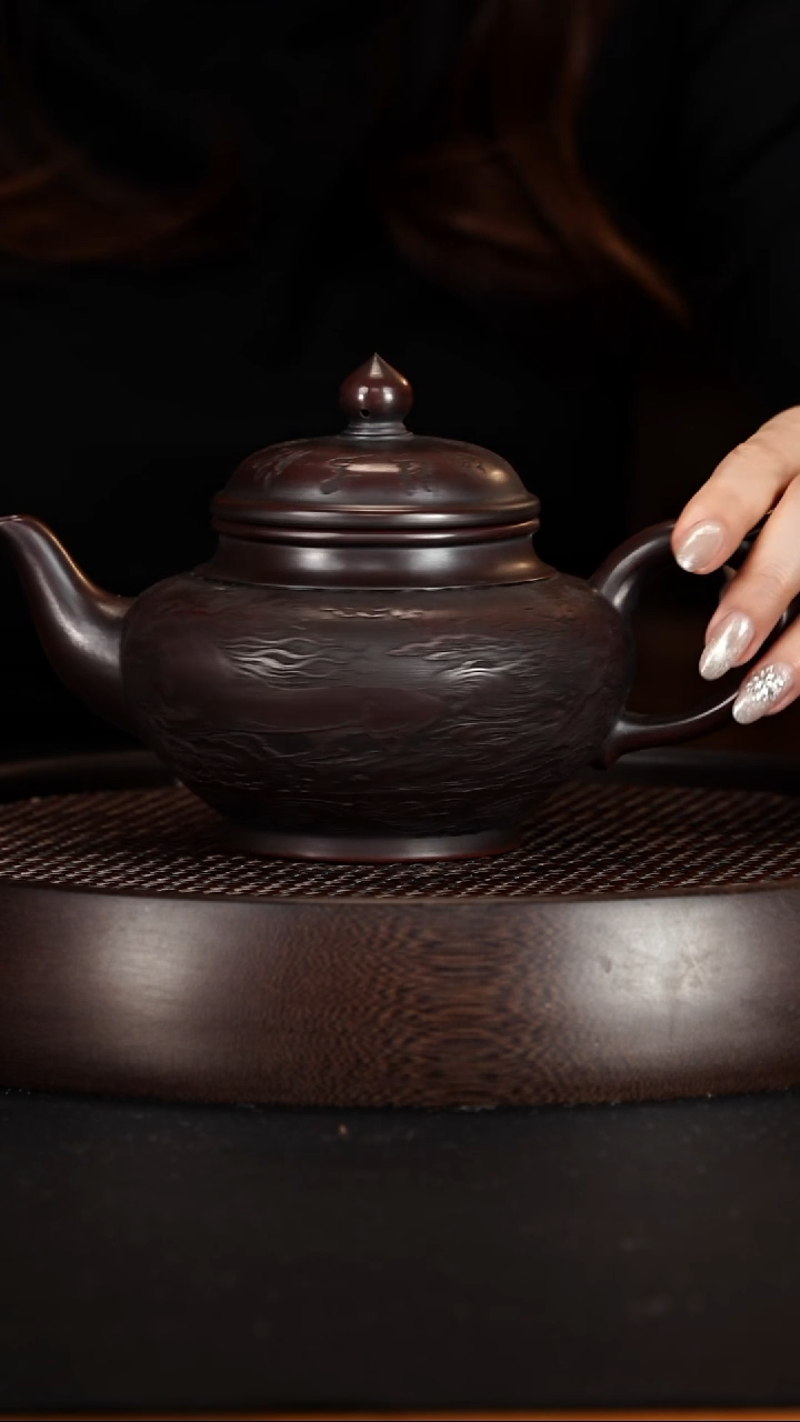 茶壶紫砂宜兴紫砂壶铁血红砂柴烧景舟笑樱500cc