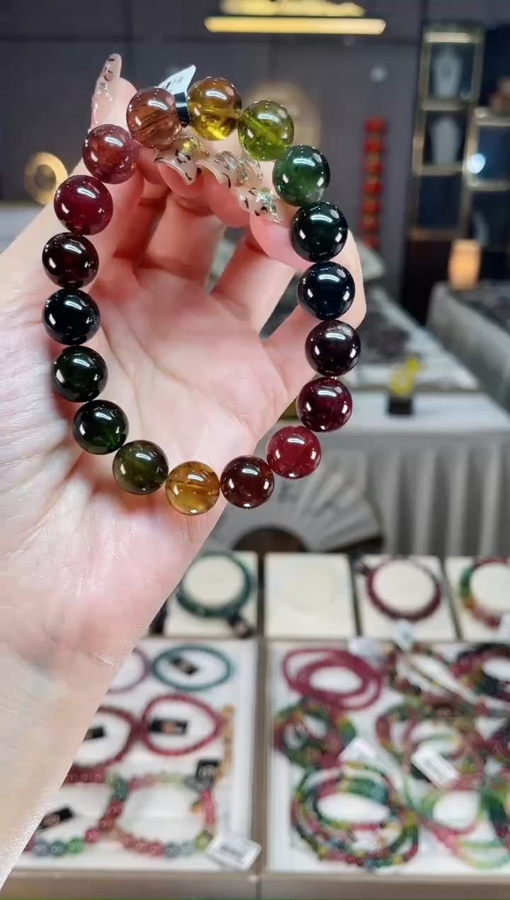 未镶嵌收藏级老矿色标净体单圈手串10mm+碧玺dan多样性发货一条
