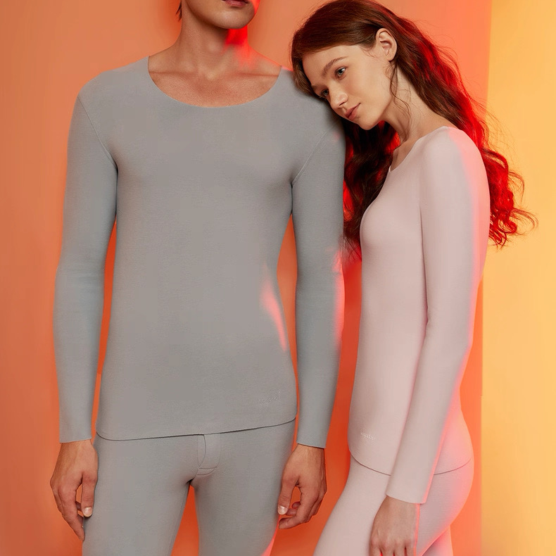 A9-713红冬季男士秋衣保暖圆领套装