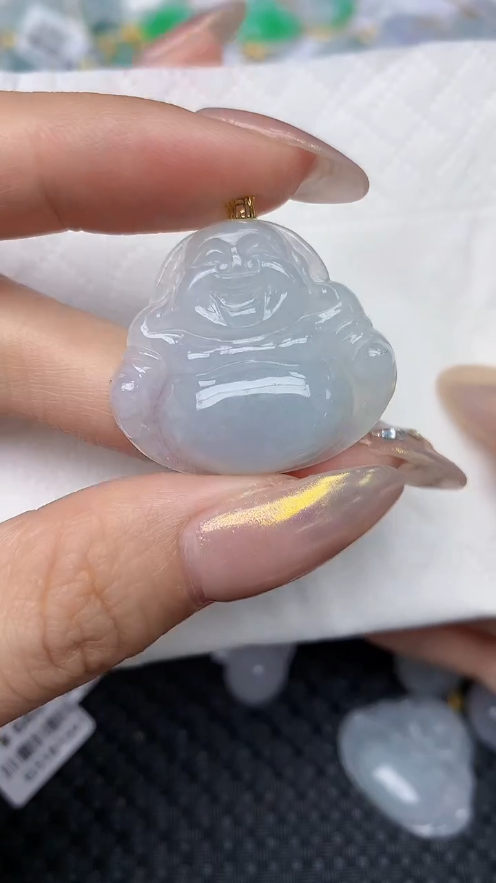 【闪购商品】翡翠颈饰18K金镶嵌   天然翡翠A货，