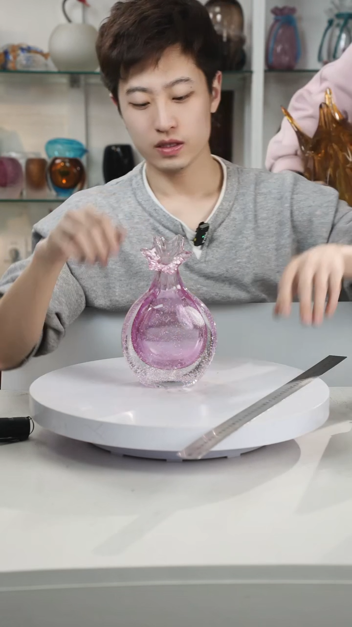 【闪购商品】琉璃高21轻奢琉璃花器福利正常手工痕迹