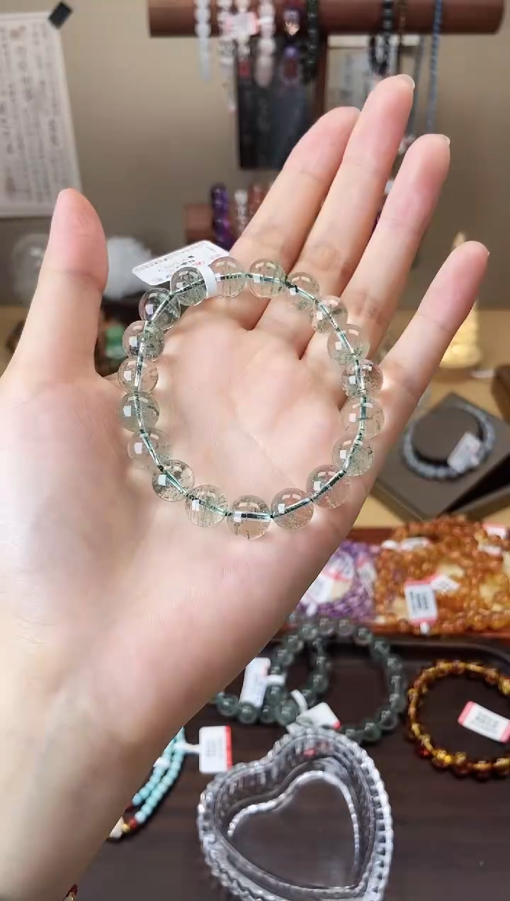 【闪购商品】水晶手链未镶嵌10mm绿幽灵