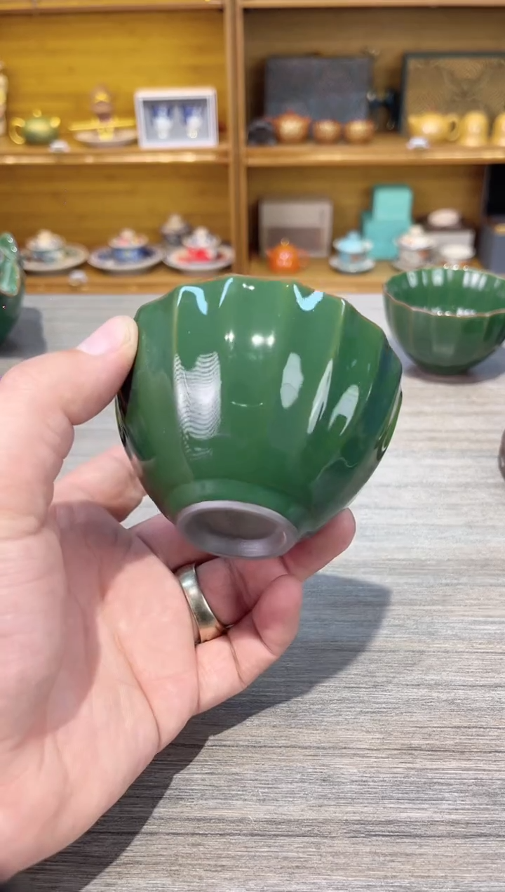 【闪购商品】绿色多瓣杯茶具茶具