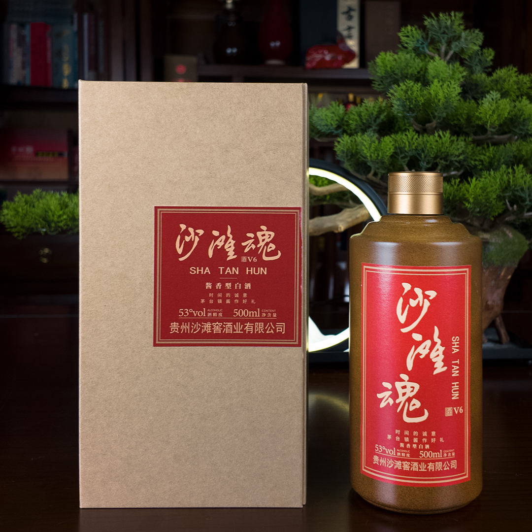 沙滩魂V6大曲坤沙纯粮酿造酱香型白酒53度53%Vol500