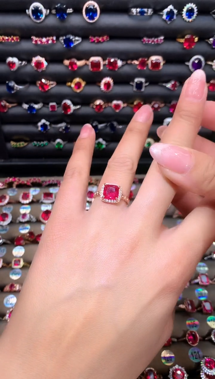 【闪购商品】红宝石戒指银S925镶嵌8