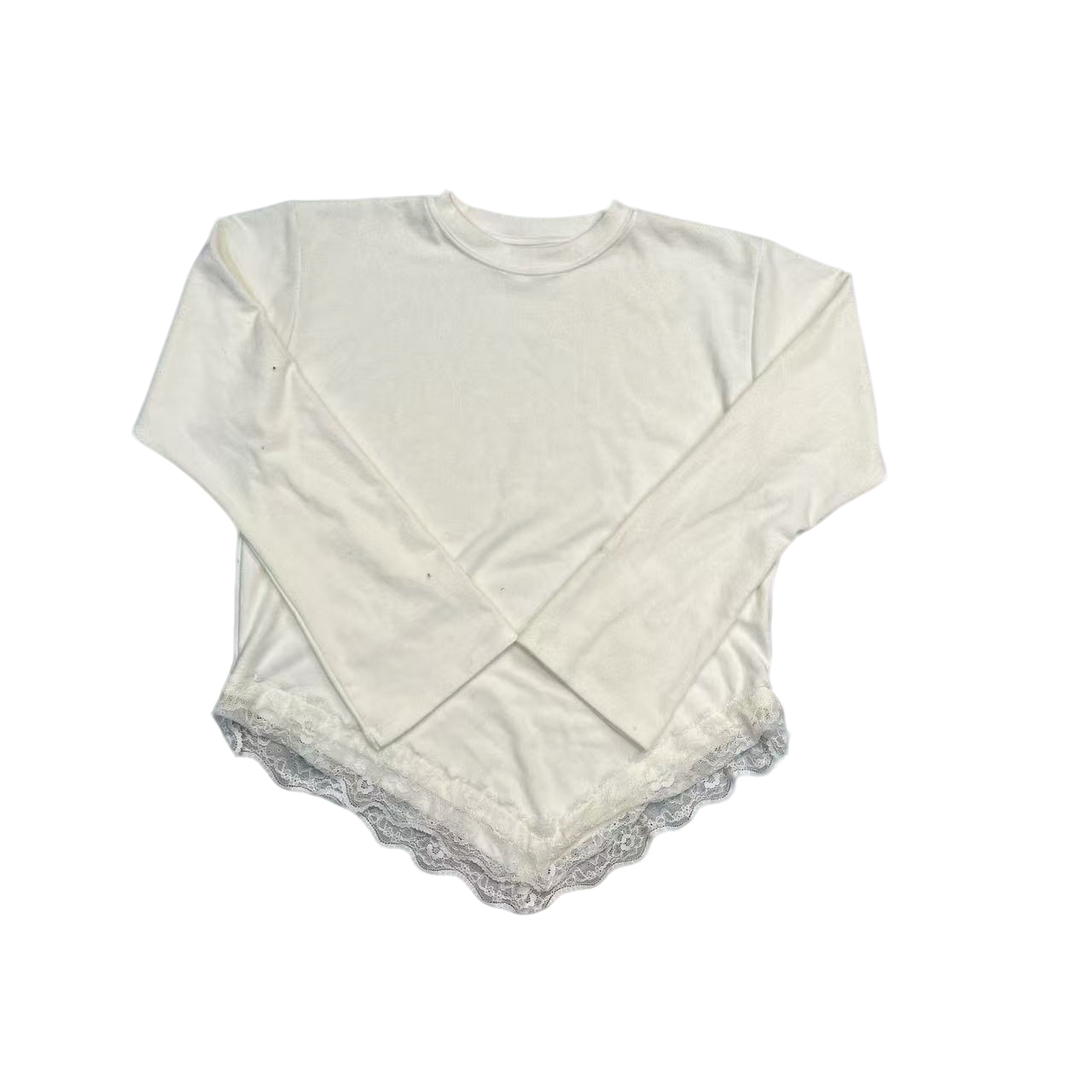 韩版新款蕾丝圆领小众长袖打底T恤