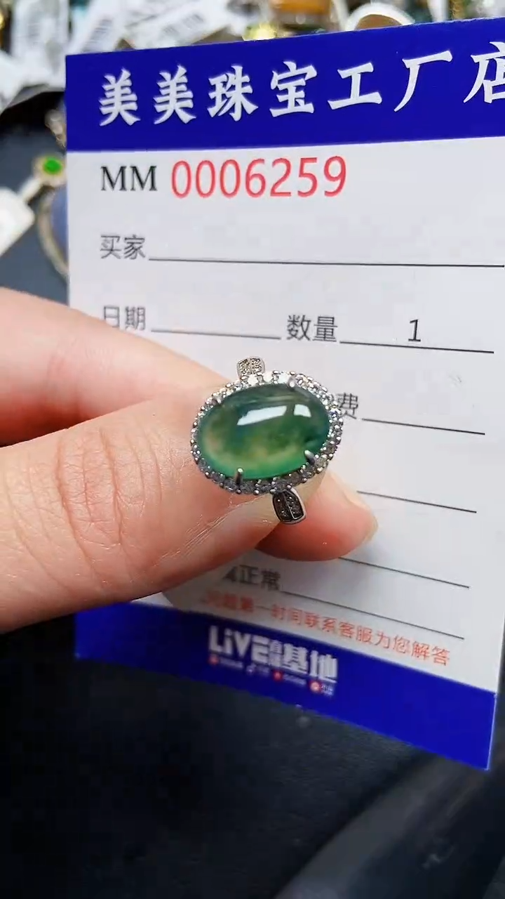 颈饰银S925镶嵌翡翠6259
