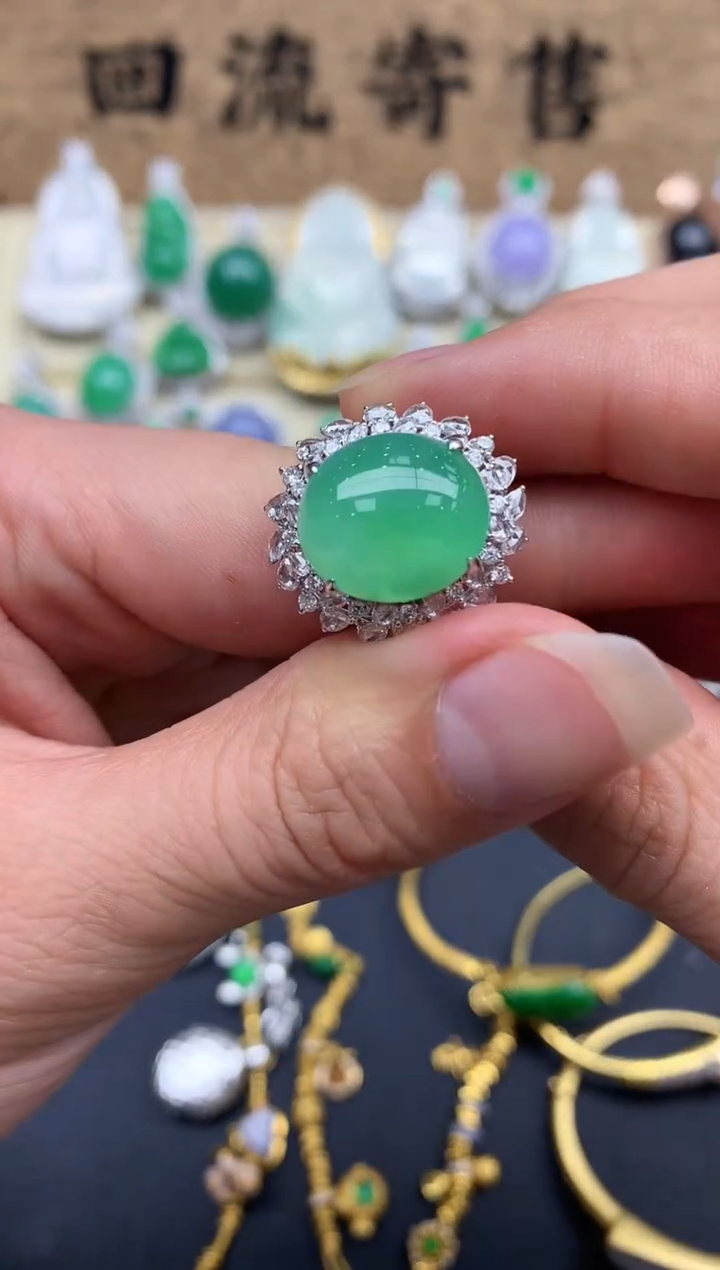 【闪购商品】翡翠戒指18K金镶嵌563-中国好珍宝