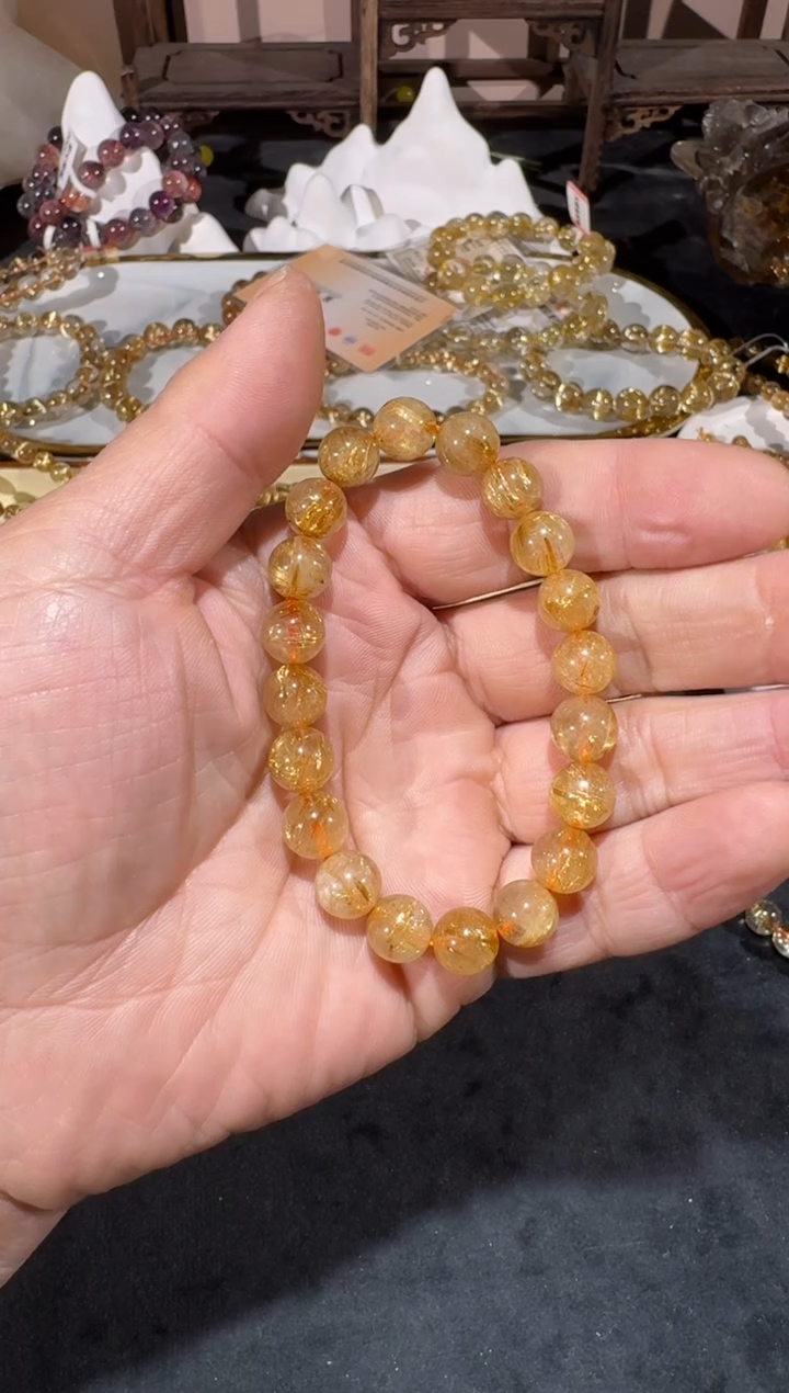 未镶嵌手串发晶SJ-855金发晶