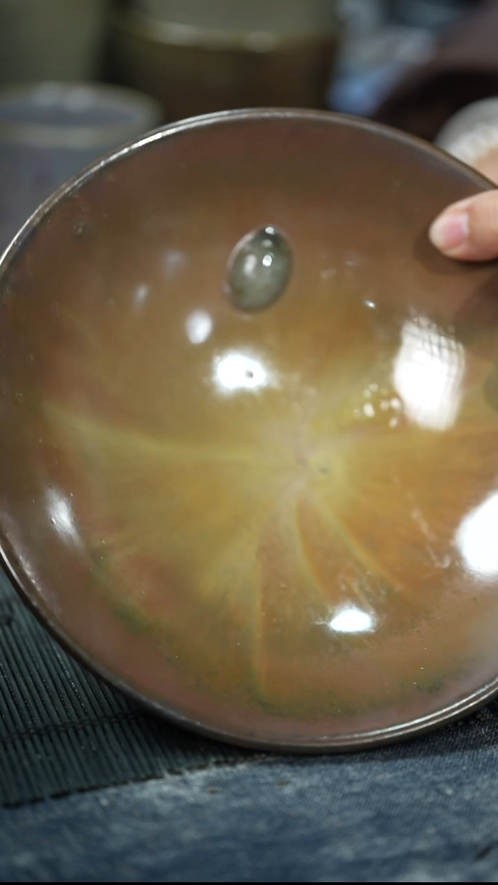 浪鬼家釉绘柴烧琪*格盘