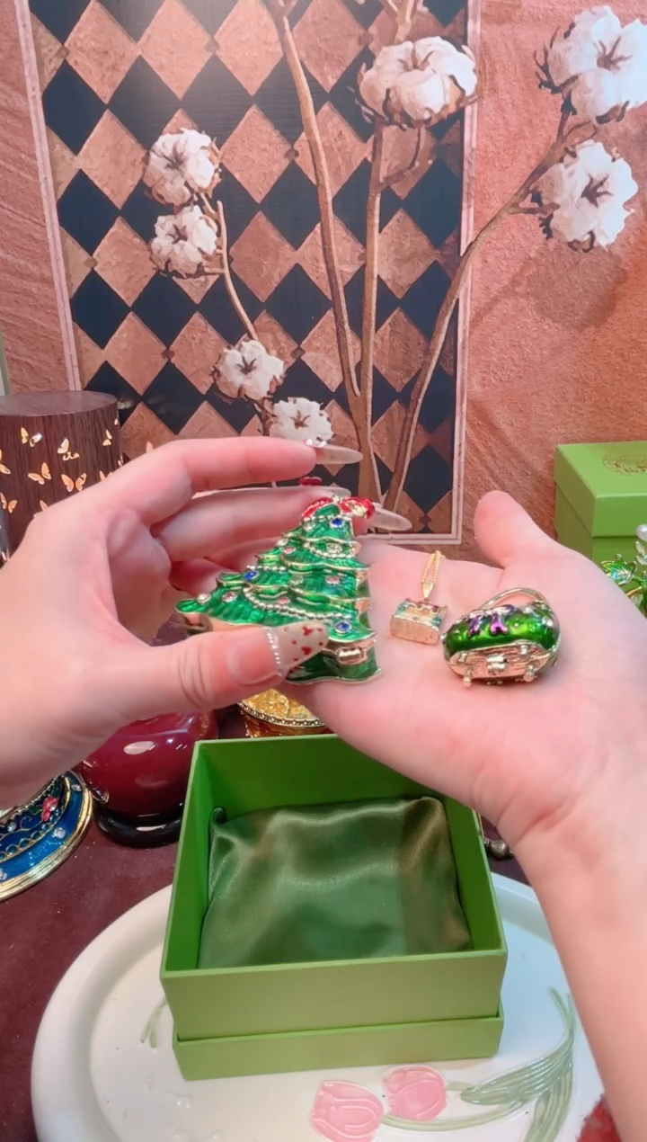 锌合金珐琅首饰盒默认微瑕拆盒不退～