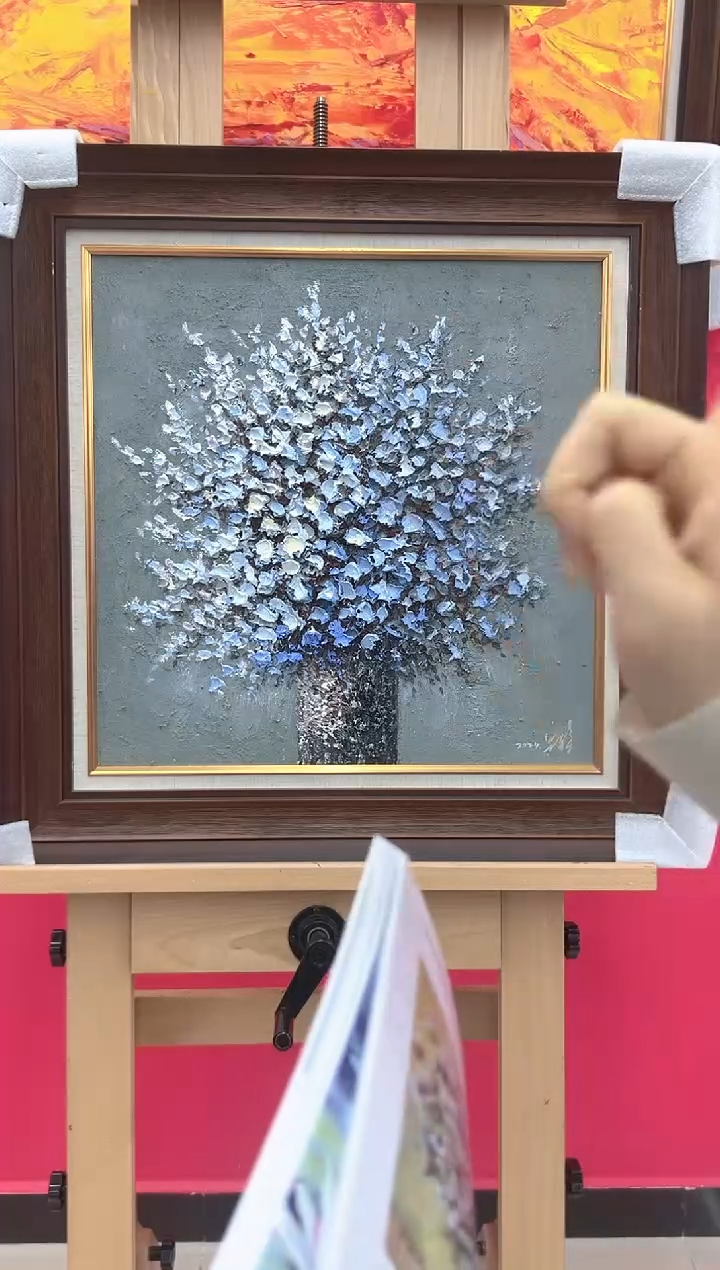【闪购商品】绘画梁静-50*50-荷塘油画
