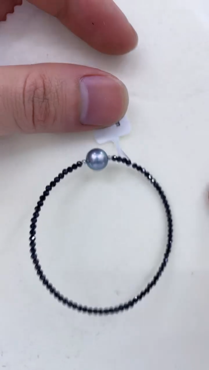 18K金镶嵌手镯海水珍珠  