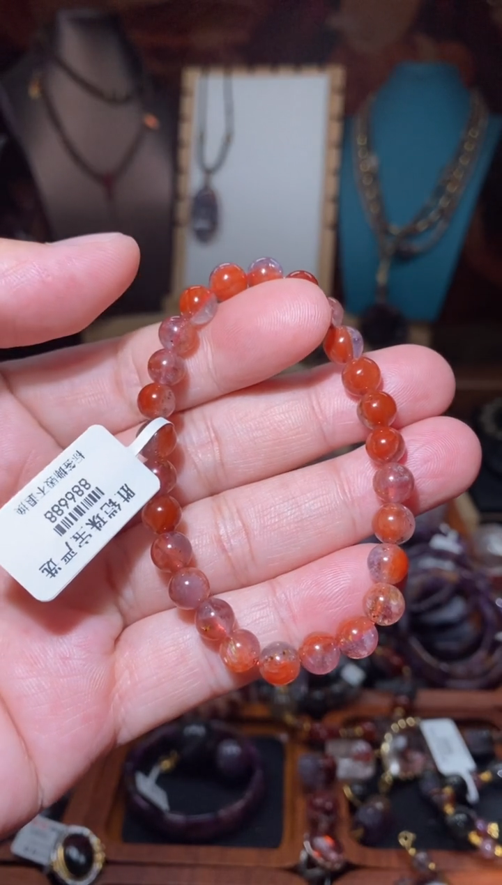 【闪购商品】水晶手串7mm+未镶嵌红极光