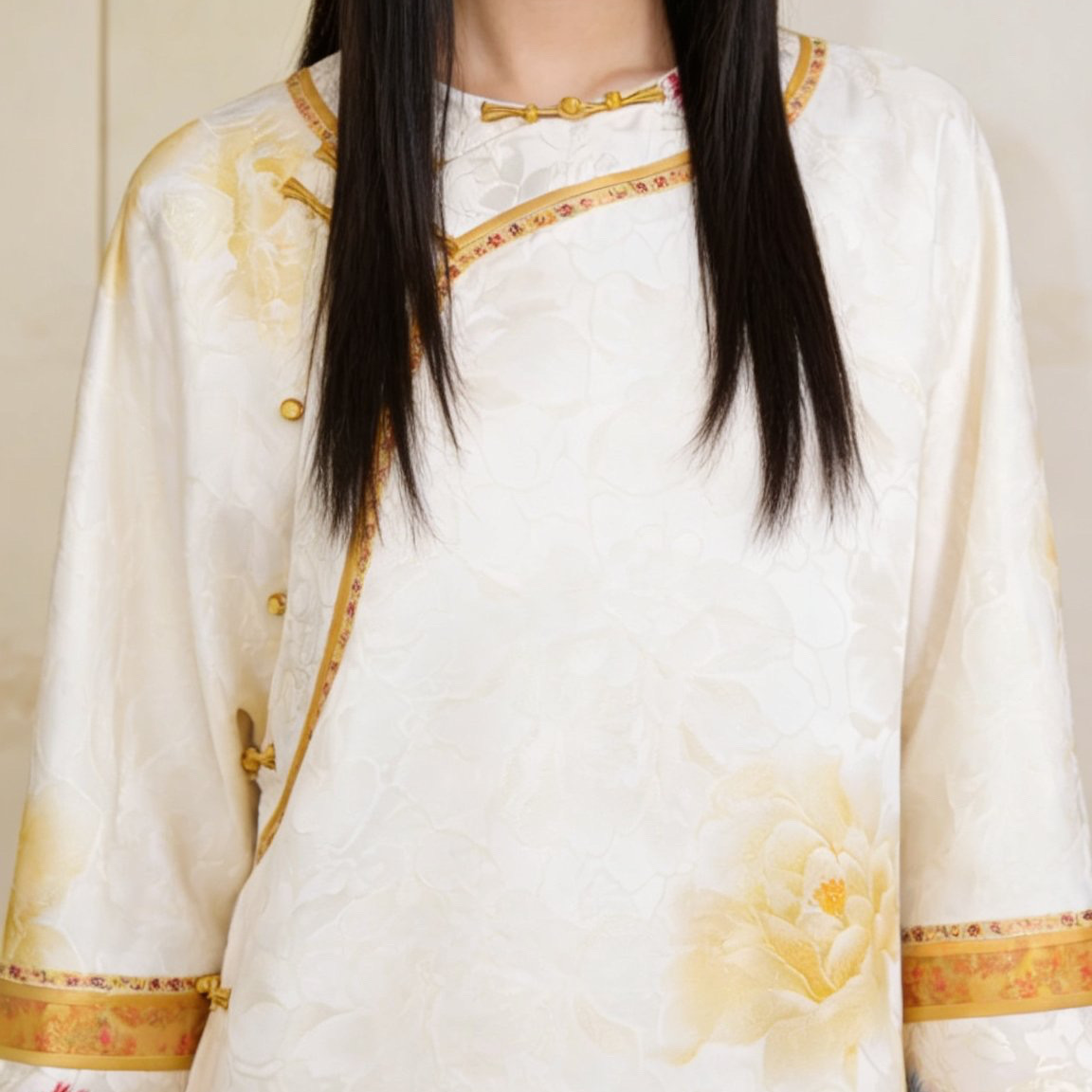 JINSILUO【云裳】新中式国风非遗正绢女装气质网红上衣斜襟提花