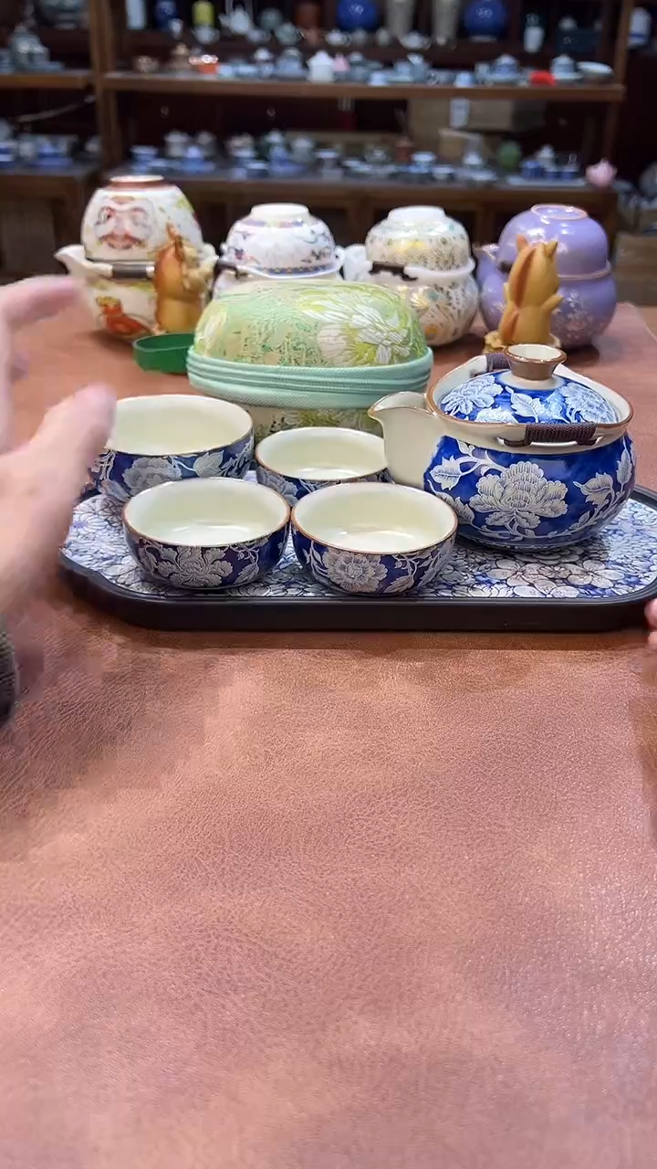 真的很便宜会开片的旅行茶具