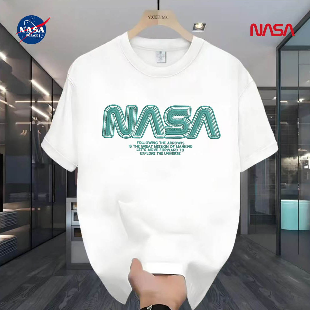 NASA联名纯棉夏季圆领短袖T恤微宽松时尚男女同款休闲百搭23