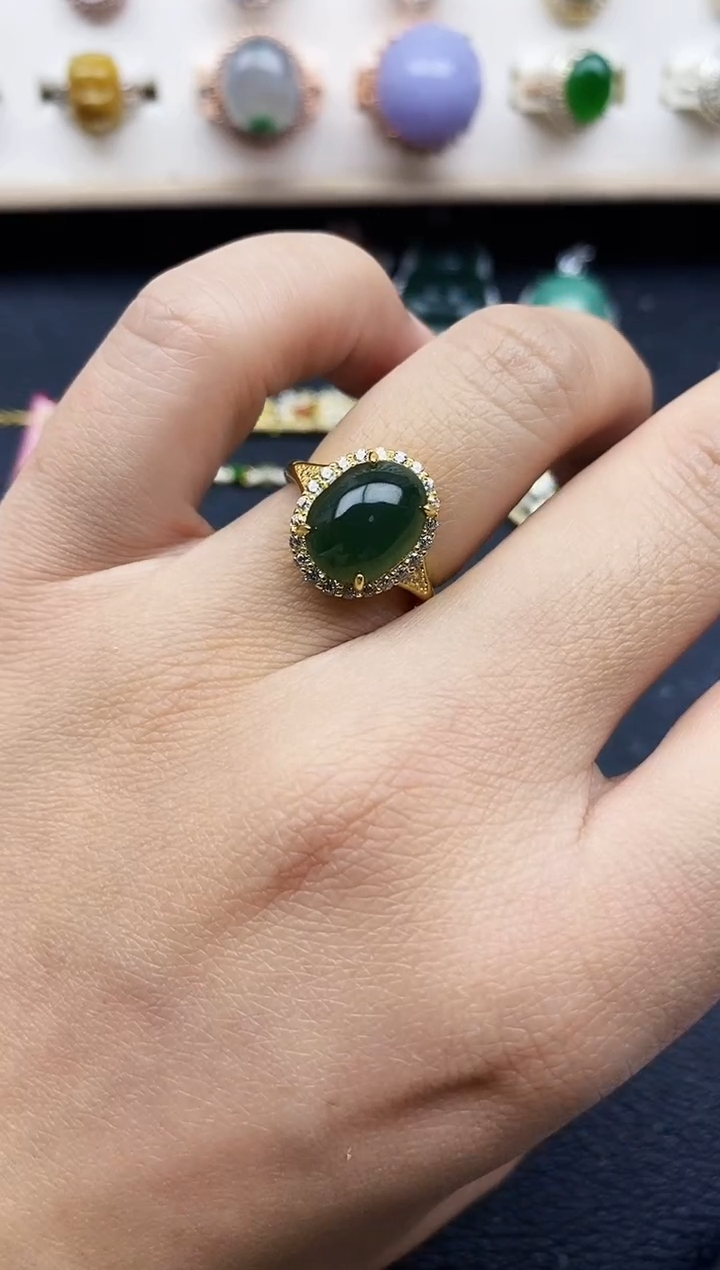 【闪购商品】翡翠戒指银S925镶嵌11111