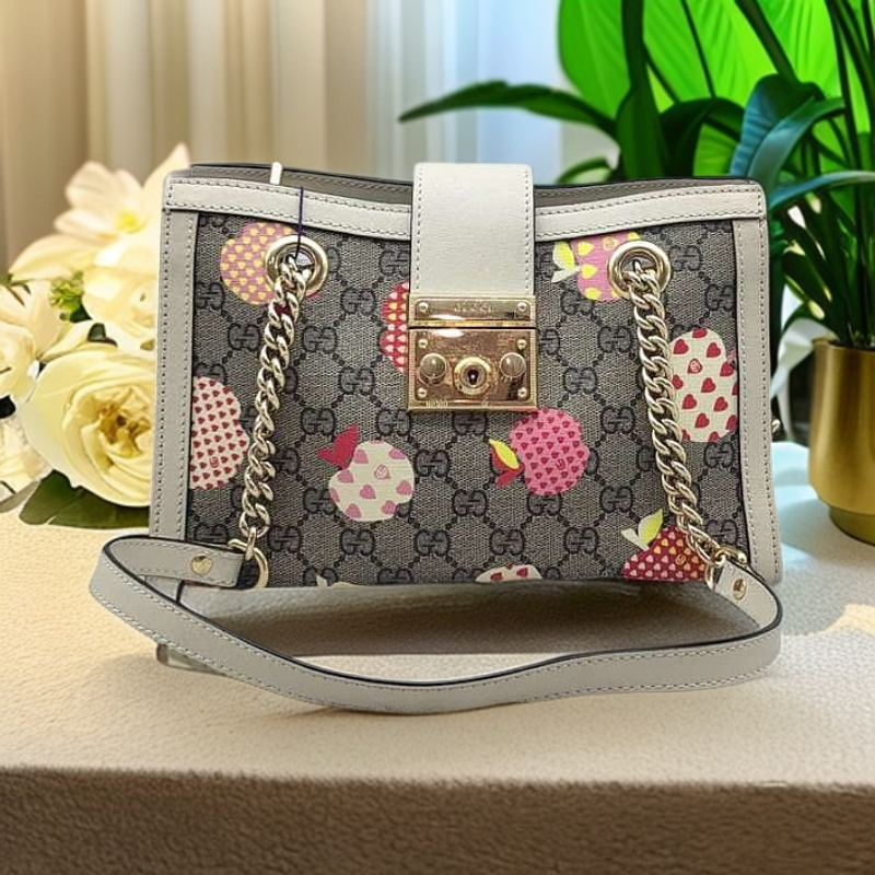 95新 GUCCI/古驰 苹果老花 padlock单肩包  1344 5889 