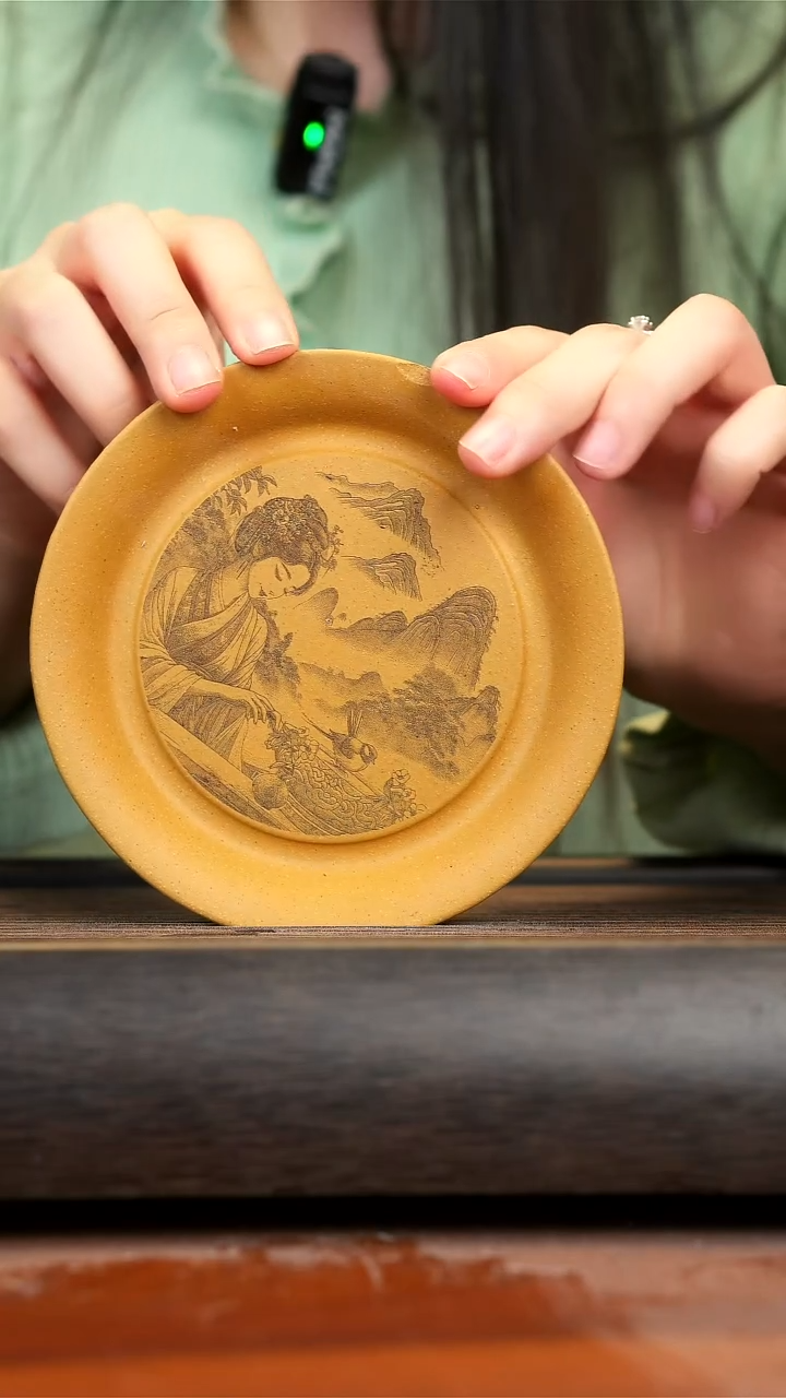 【闪购商品】紫砂茶壶宜兴紫砂    黄段壶承  美人图