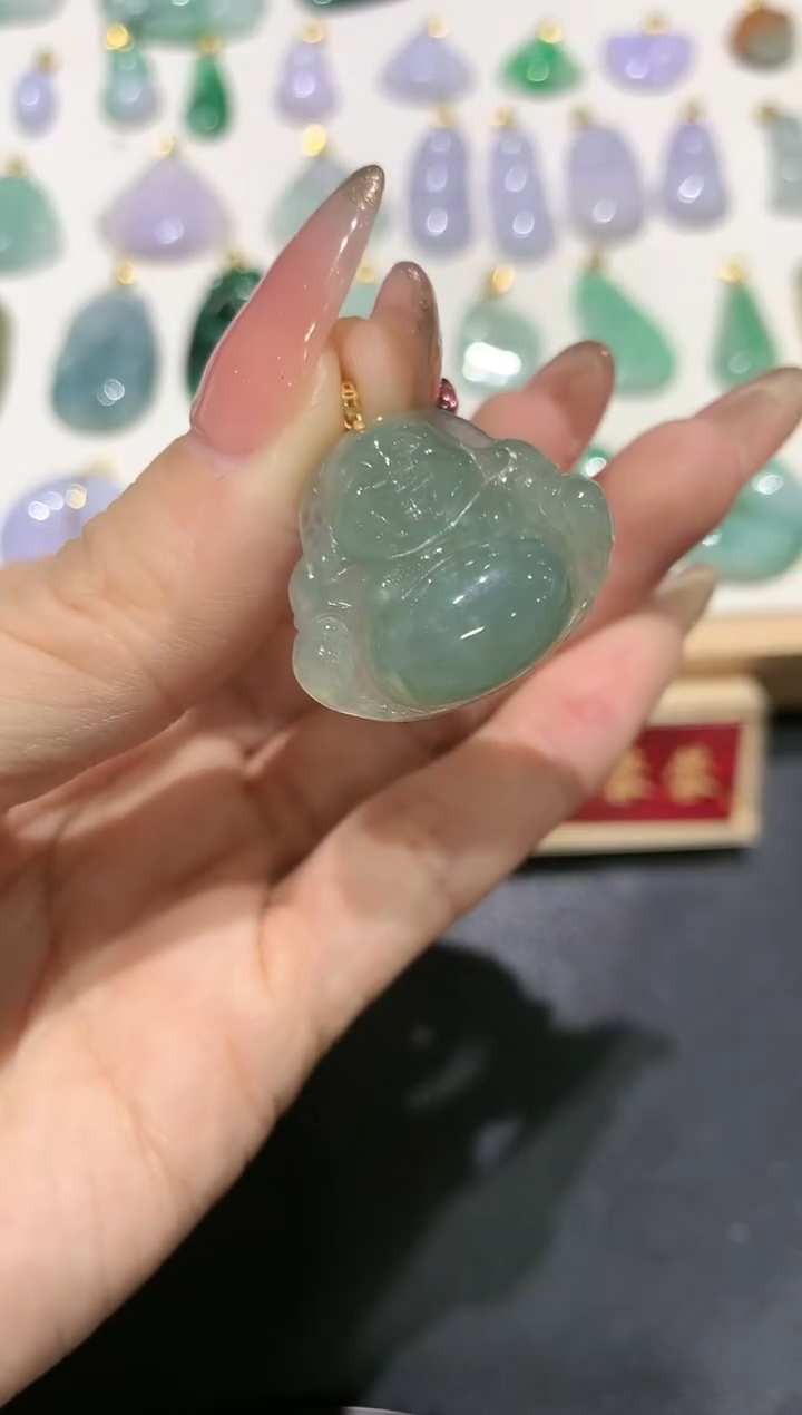 【闪购商品】翡翠吊坠(不含链)18K金镶嵌团购2