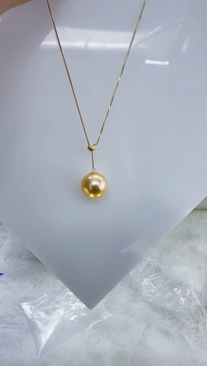18K金镶嵌海水珍珠DA海水金珠Y链11-12 ss610