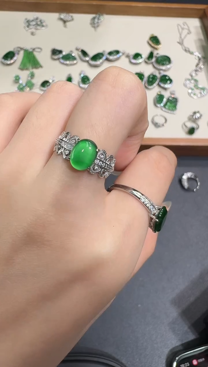 银S925镶嵌戒指翡翠X1211-886-298