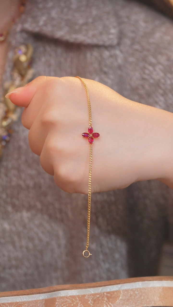 【闪购商品】红宝石手链18K金镶嵌（1.13ct）@@U5508