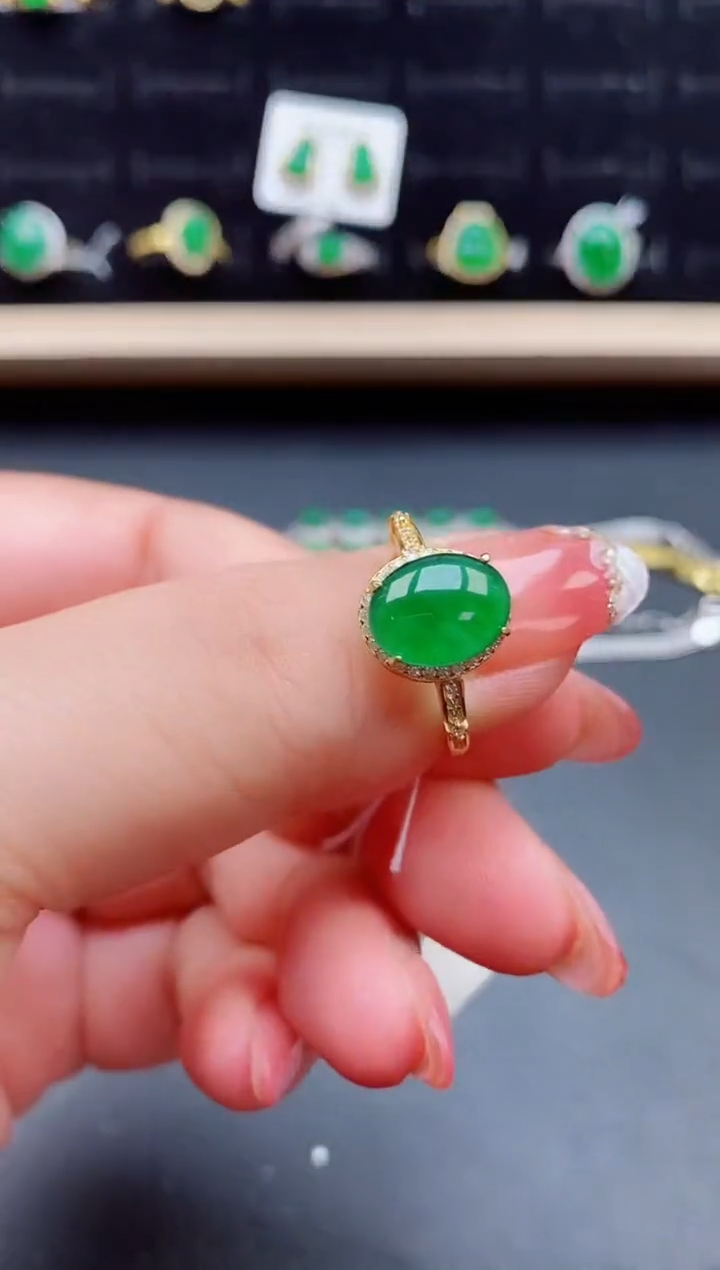 【闪购商品】翡翠戒指银S925镶嵌12121