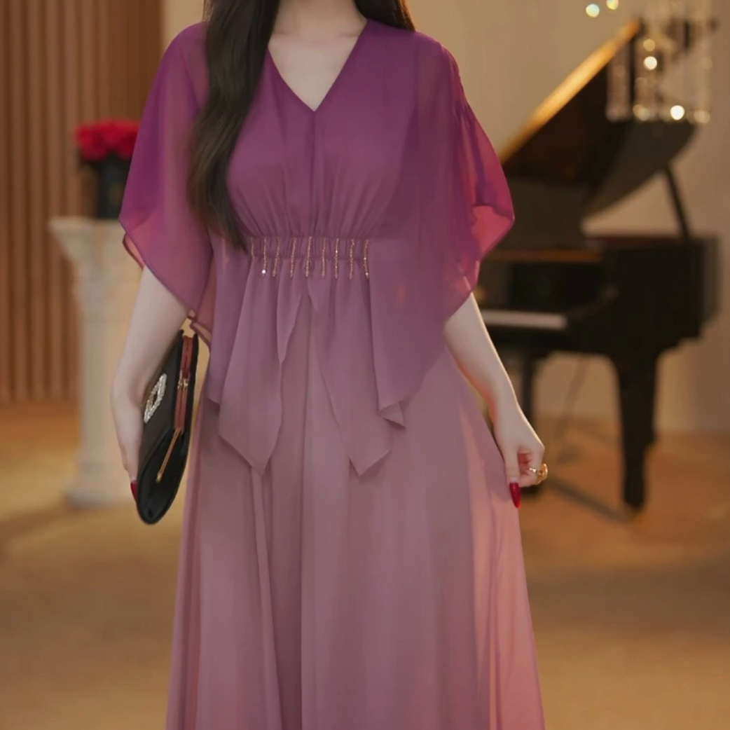 【潇潇】人间仙境 气质小众设计感 仙气时尚收腰连衣裙-YL20213