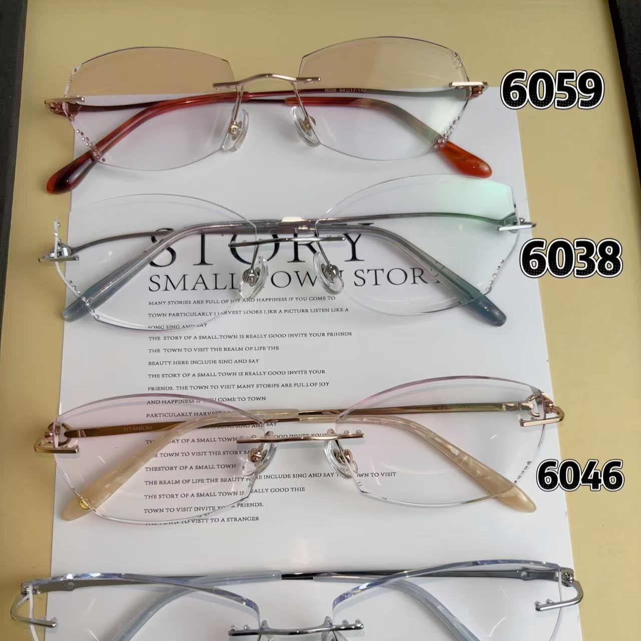 无框钛架钻石切边无框男女款无框眼镜 厂家直销 详情页有图