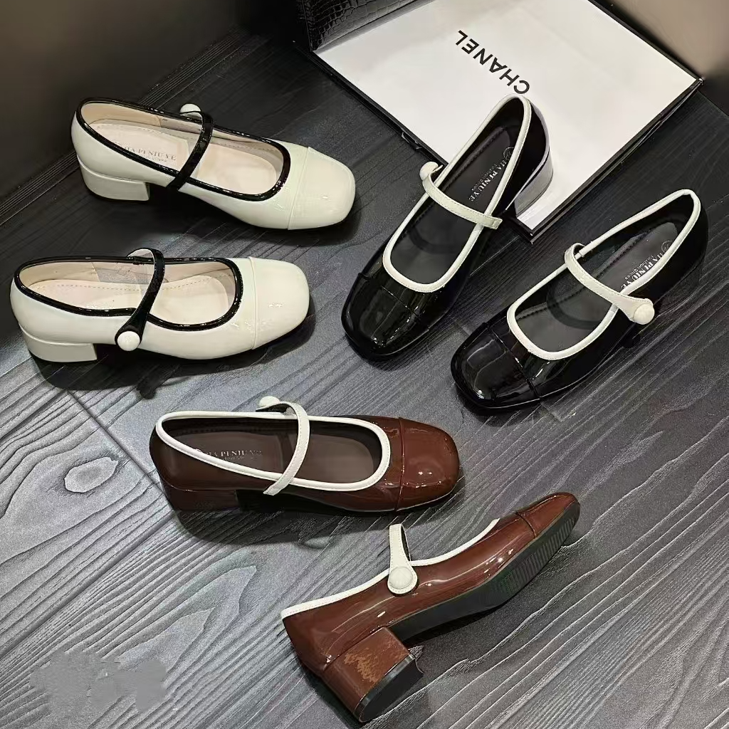 2025粗跟方头洋气仙女风玛丽珍单鞋女20892