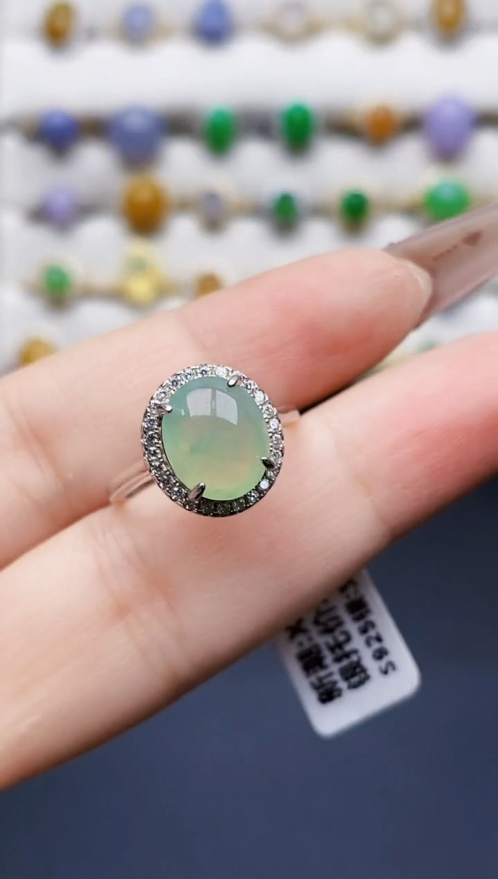 银S925镶嵌戒指翡翠1319