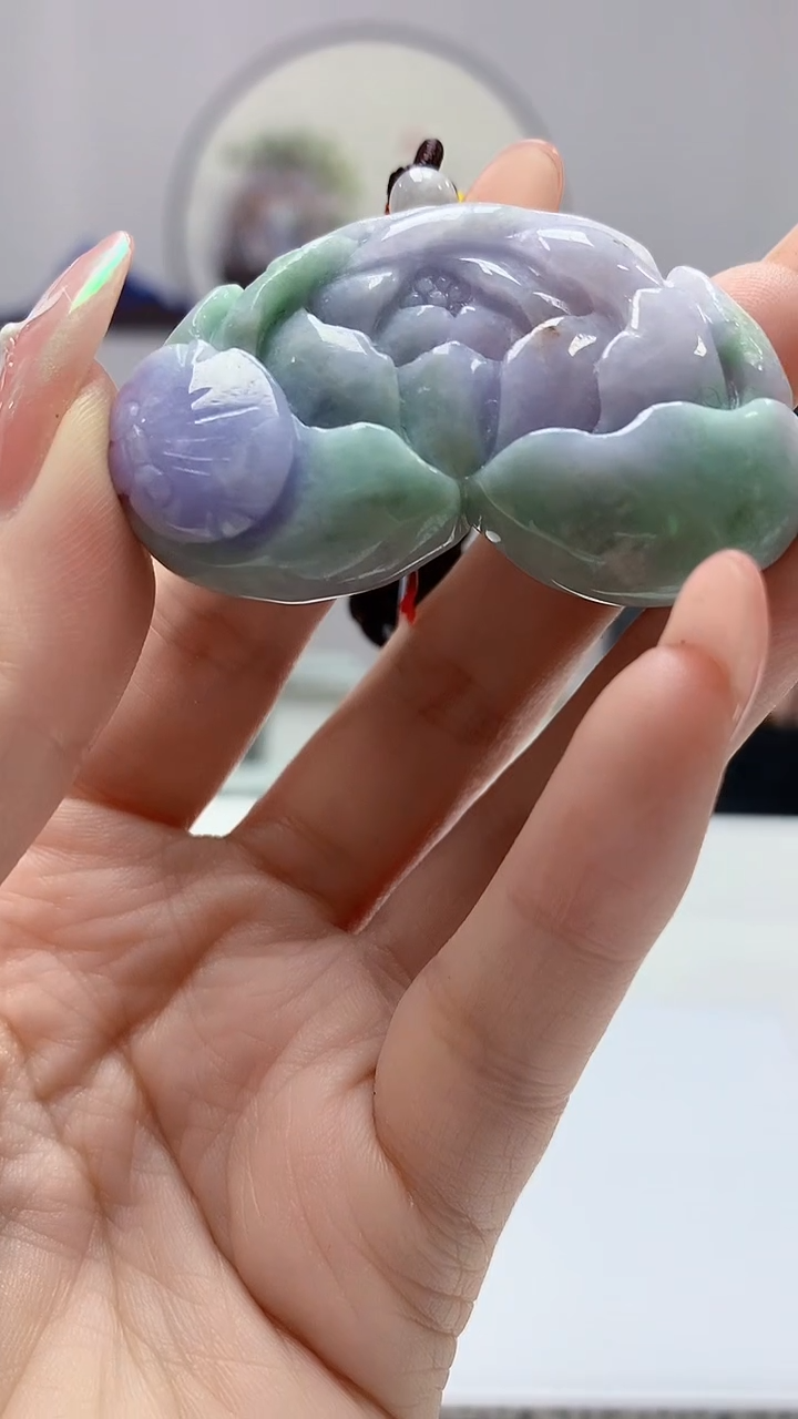 【闪购商品】定制翡翠未镶嵌4852DD-毛货挂件花牌24