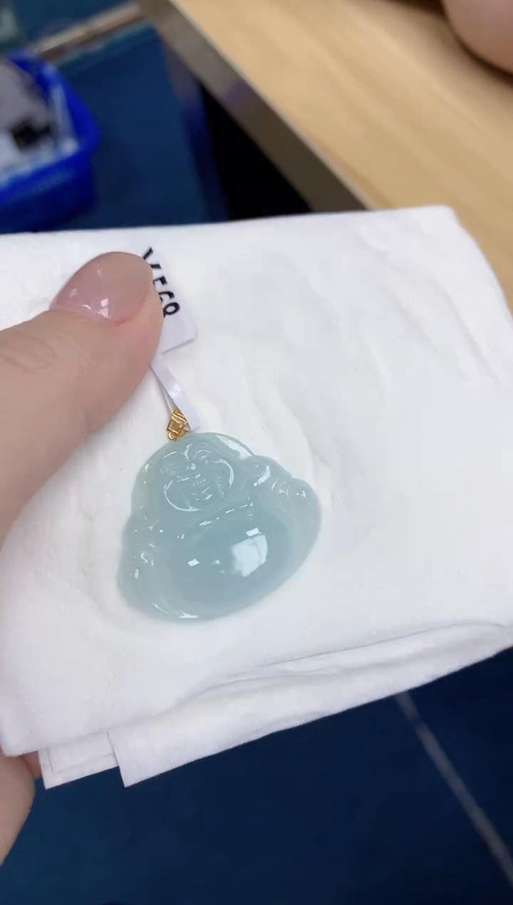 【闪购商品】翡翠颈饰18K金镶嵌天然缅甸翡翠A货