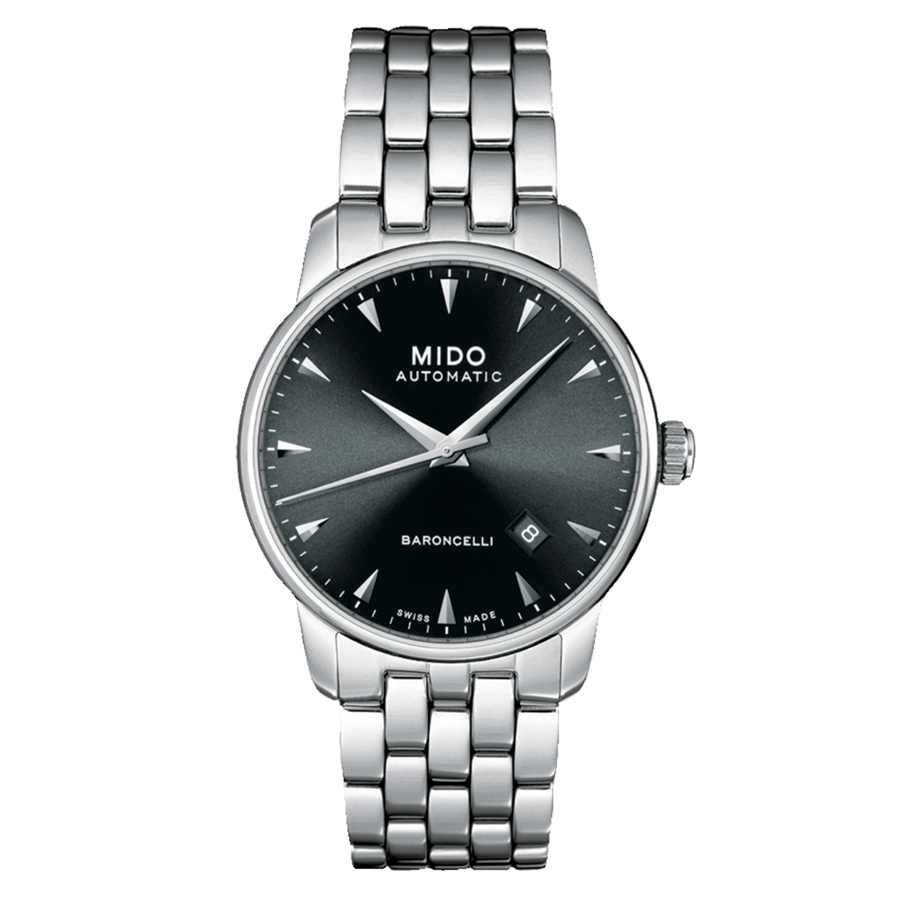 99新 Mido/美度 贝伦赛丽/38mm/男表/机械/不锈钢/黑色/时尚