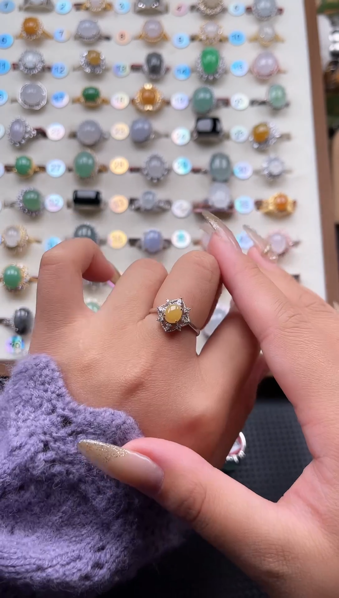 【闪购商品】翡翠戒指银S925镶嵌天然A货翡翠戒指