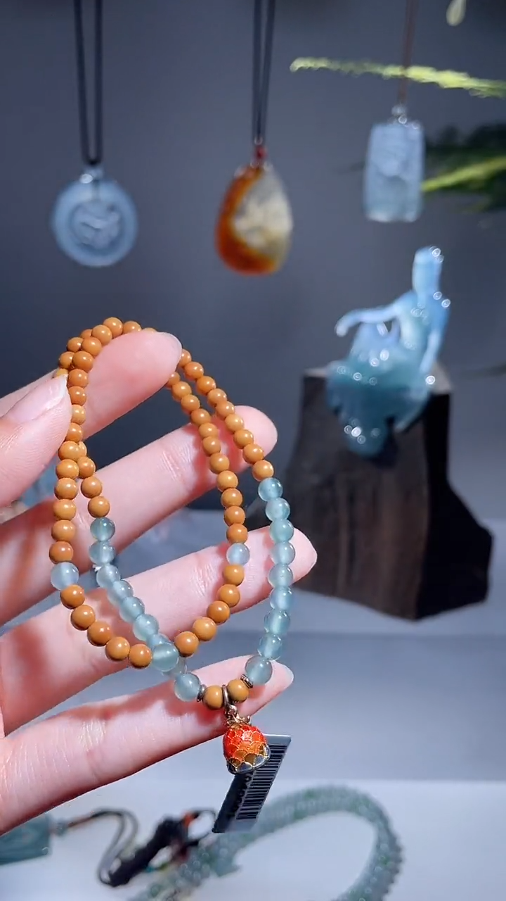 颈饰未镶嵌翡翠珠链