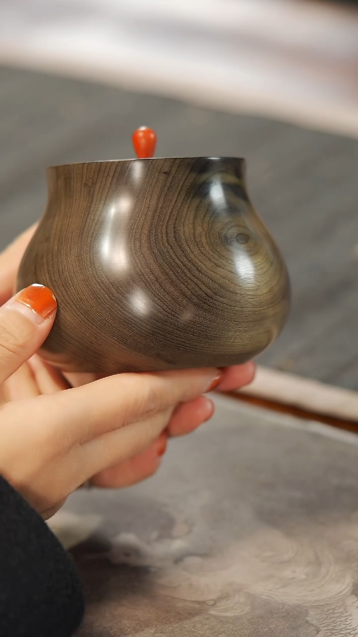 【闪购商品】金丝楠木雕693茶仓茶叶罐