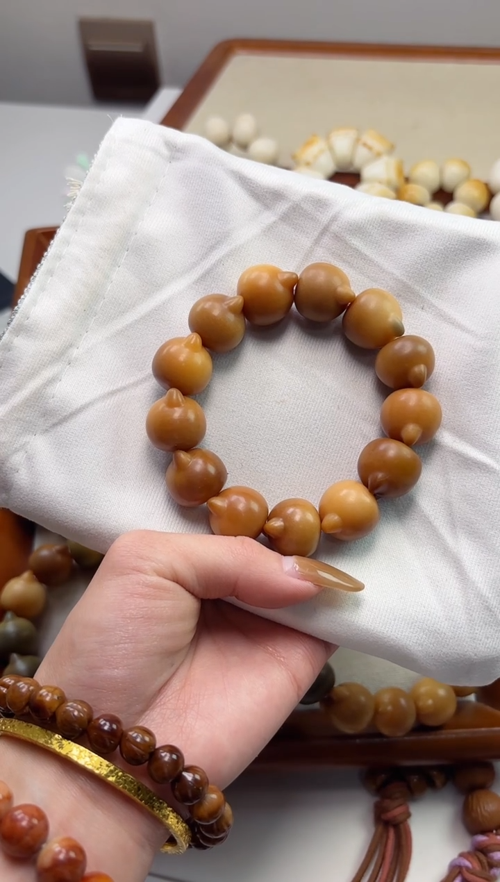 手串菩提根/象牙果毛*①沐i57干磨猫猫头20mm手串瑕疵不补