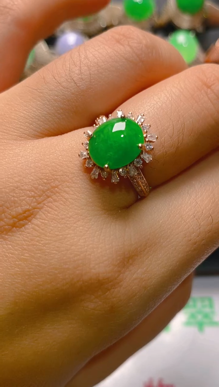 【闪购商品】翡翠耳饰银S925镶嵌天然A货翡翠1