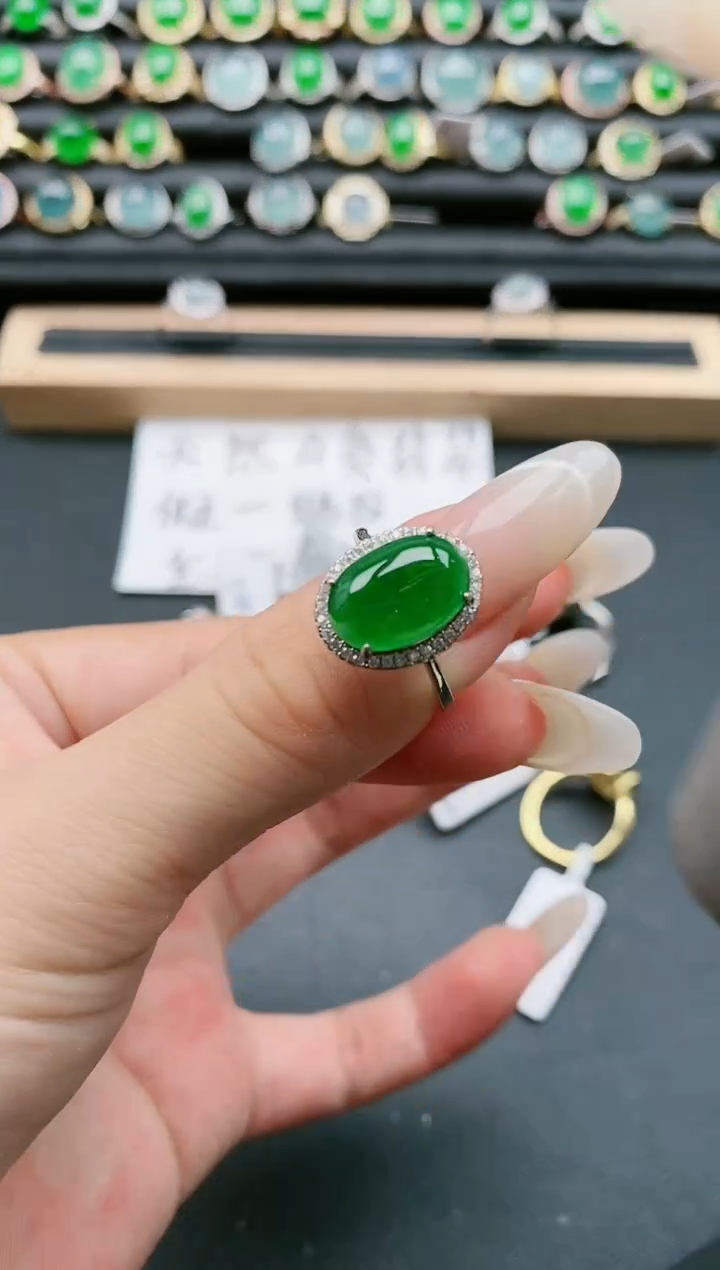 【闪购商品】翡翠戒指银S925镶嵌11111