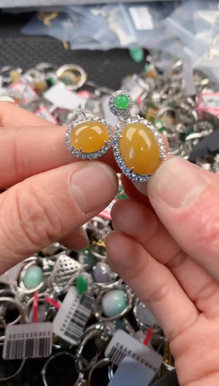 银S925镶嵌戒指翡翠666   5