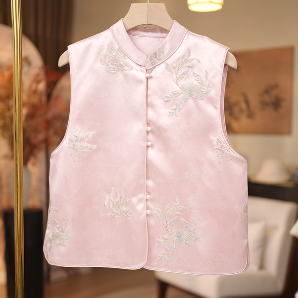 【春风几许-双面马甲】新中式立领重工刺绣立领马甲3396